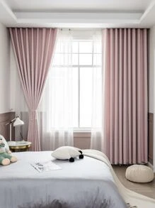 Solid Single Panel Blackout Curtain - Pink - View 2