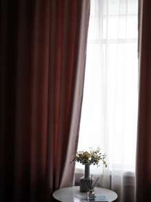 Solid Single Panel Blackout Curtain - Pink - View 4