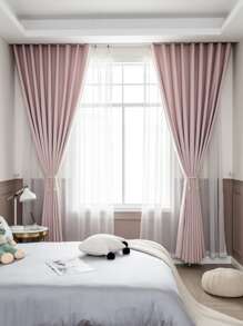 Solid Single Panel Blackout Curtain - Pink - View 7