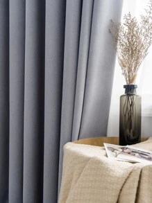 Plain Single Panel Blackout Curtain - Grey - View 1