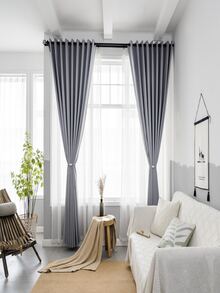 Plain Single Panel Blackout Curtain - Grey - View 3