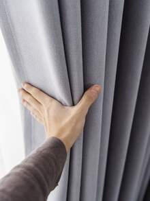 Plain Single Panel Blackout Curtain - Grey - View 6