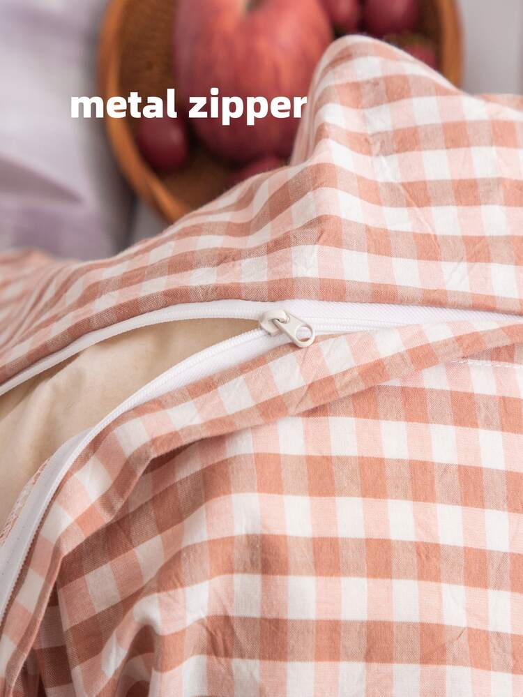 Plaid Pattern Duvet Cover Set Without Filler - Multicolor - View 6