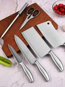 1pc Stainless Steel Knife Sharpener - Silver - View 6