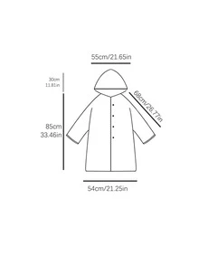 1pc Solid Color Kids Raincoat - White - View 7