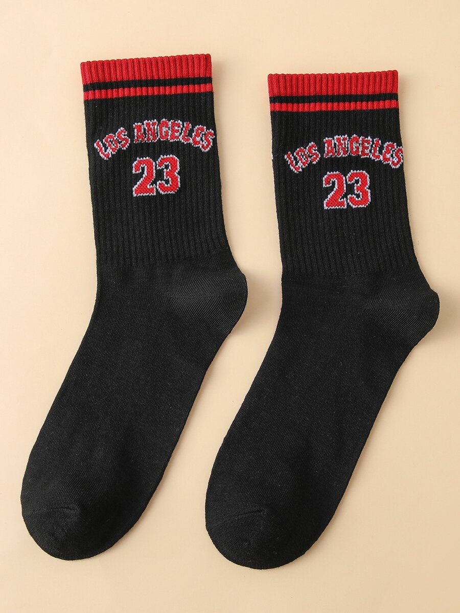 字母圖案中筒襪 - 彩色 - 查看 1