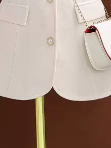 Young Girl Borg Collar Overcoat Without Bag