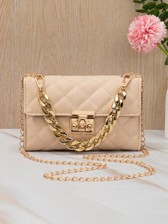 迷你衍縫鏈條翻蓋方包