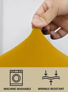 1pc Solid Color Chair Seat Cushion Cover, Stretchy Polyester Fiber, Removable, For Home Decor In Living Room, Bedroom, Chair Seat Protector - Ginger - View 5