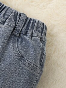 Baby Unicorn Embroidery Jeans - Light Wash - View 5