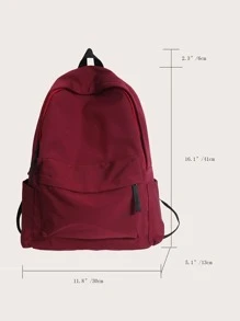 Minimalist Large Capacity Backpack School Bag For Graduate, Teen Girls, Freshman, Sophomore, Junior & Senior In College, University & High School, Perfect For Outdoors ,Travel & Back To School - Red - View 3