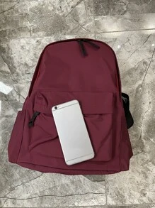 Minimalist Large Capacity Backpack School Bag For Graduate, Teen Girls, Freshman, Sophomore, Junior & Senior In College, University & High School, Perfect For Outdoors ,Travel & Back To School - Red - View 4