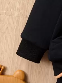 Baby Boy Patch Detail Contrast Hooded Sweatshirt & Sweatpants