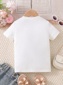 Toddler Girls Figure Graphic Tee - White - View 2