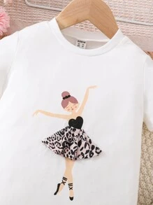 Toddler Girls Figure Graphic Tee - White - View 4