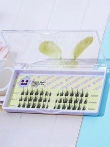 HSPM Manga Lashes, 1box Mermaid Tail Individual False Eyelashes - Black - View 2