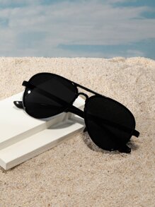 Gafas de sol de aviador con barra superior para el verano, la playa, vacaciones, al aire libre y viajes - Gris - Ver 1