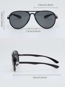 Gafas de sol de aviador con barra superior para el verano, la playa, vacaciones, al aire libre y viajes - Gris - Ver 4