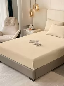 1 bộ ga trải giường màu trơn, tấm bảo vệ nệm, vỏ nệm, thiết kế túi sâu, mềm mại và thoáng khí, phù hợp với nhiều kích cỡ giường. - Màu be - Xem 5