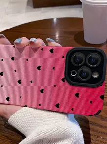 Funda de teléfono con patrón de corazones rosas para el Día de San Valentín, resistente al agua, a los golpes y a los arañazos - Multicolor - Ver 3