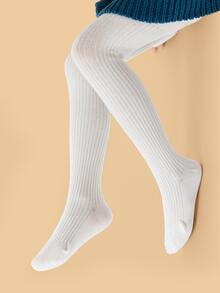 Niñitas Medias de canalé - Blanco - Ver 3