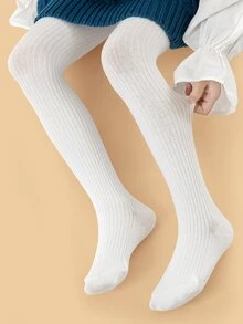 Niñitas Medias de canalé - Blanco - Ver 4