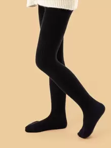 Niñas Medias unicolor - Negro - Ver 1