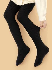 Niñas Medias unicolor - Negro - Ver 2