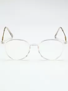 男士幾何框架眼鏡透明鏡片 - 無色 - 查看 2