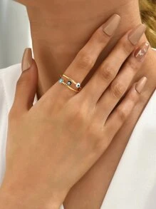 Evil Eye Decor Ring - Yellow Gold - View 3