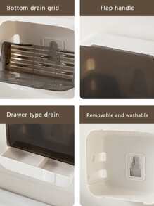 1pc Wall Mounted Soap Dish - Black - View 3