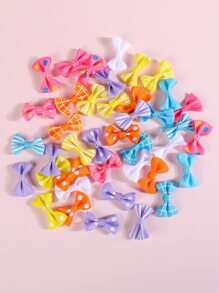 40pcs Random Toddler Girls Plaid Pattern Bow Tie - Multicolor - View 1
