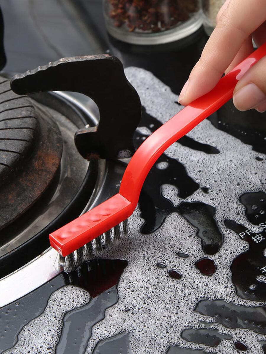 1pc Random Color Stainless Steel Brush,Gas Stove Cleaning Brush,Oil Cleaning Brush - Multicolor - View 1