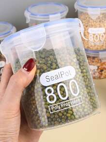 1pc Grain Storage Tank,Plastic Grain Storage Box,Airtight Tank - Clear - View 3