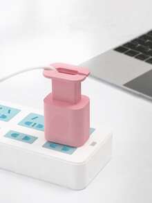 1pc Silicone Charger Head Cover - Pink - View 2