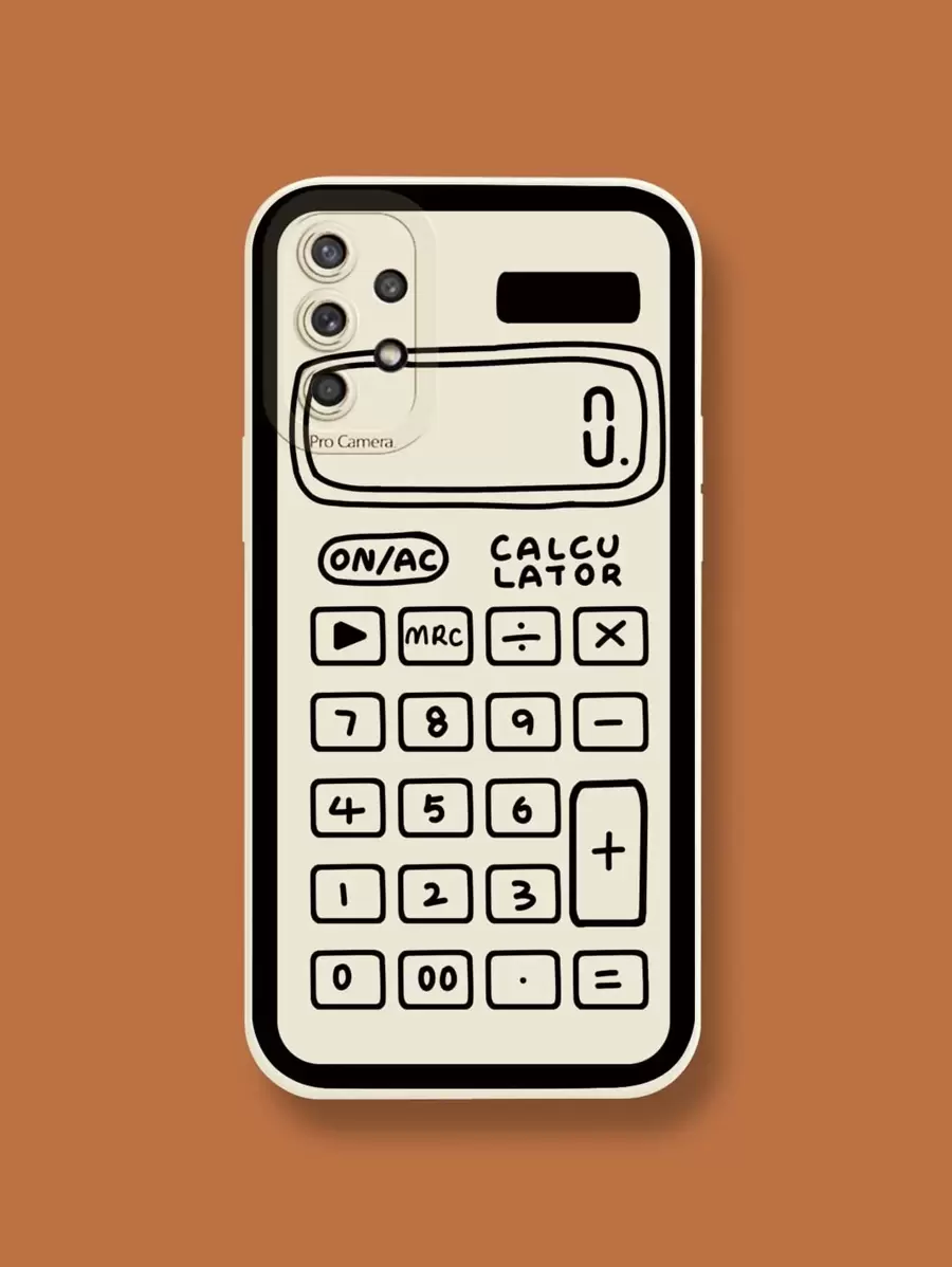Calculator Pattern Phone Case,International Version, Not The Domestic Version - Beige - View 1