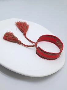 字母刺繡流蘇裝飾手環 - 彩色 - 查看 2