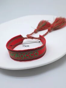 字母刺繡流蘇裝飾手環 - 彩色 - 查看 4