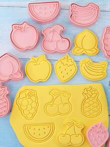 8pcs Fruit Design Cookie Stamp - Pink - View 6