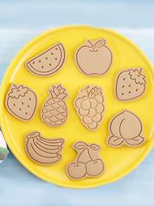 8pcs Fruit Design Cookie Stamp - Pink - View 3