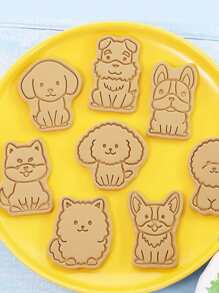 8 piezas Sello de galleta con diseño de animal de dibujos animados - Rosa - Ver 3