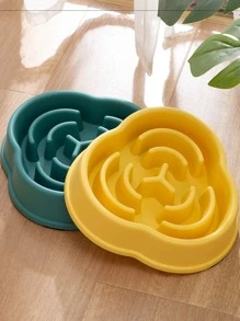 1pc Random Color Clover Shaped Pp Material Slow Feeder Bowl For Medium & Large Size Dog Lover And Dog Mom Loves, Slow Down Eating, Great For Daily Use And Outdoor Activities For Cat Lover And Cat Mom Loves And Dog Lover And Dog Mom Loves - Multicolor - View 6