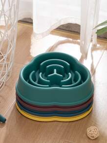 1pc Random Color Clover Shaped Pp Material Slow Feeder Bowl For Medium & Large Size Dog Lover And Dog Mom Loves, Slow Down Eating, Great For Daily Use And Outdoor Activities For Cat Lover And Cat Mom Loves And Dog Lover And Dog Mom Loves - Multicolor - View 7