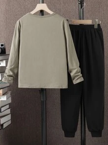 Boys Slogan Graphic Tee & Joggers - Multicolor - View 2