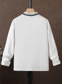 Boys Contrast Trim Polo Shirt - White - View 2