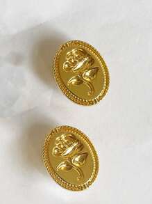 1入組隨機玫瑰樣式蠟印章,現代銅合金蠟印章手帳 - 金色 - 查看 2