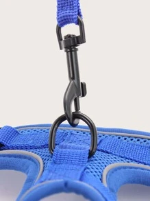 1 Set Arnés Para Pecho Y Espalda Para Mascotas, Arnés Para Gatos Y Perros De Estilo Chaleco Reflectante Y Transpirable Con Correa Adecuado Para Mascotas Pequeñas Y Medianas, Ideal Para Actividades Al Aire Libre - Azul - Ver 6
