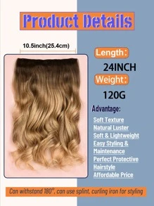 夾片長款小波浪合成纖維接髮 - 彩色 - 查看 3