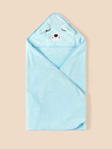 1pc Animal Cartoon Baby Swaddle Blanket - Blue - View 1