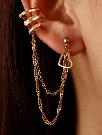 1pc Heart Decor Earring